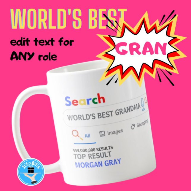 Mug WORLDS BEST GRANDMA - Funky Search Top Result (Créateur téléchargé)