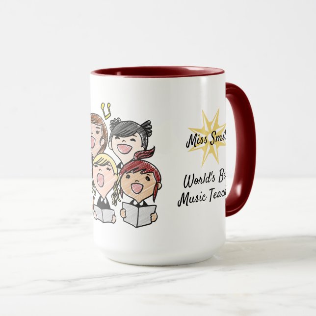Mug Worlds Meilleur professeur de musique chanter la c (Devant droit)