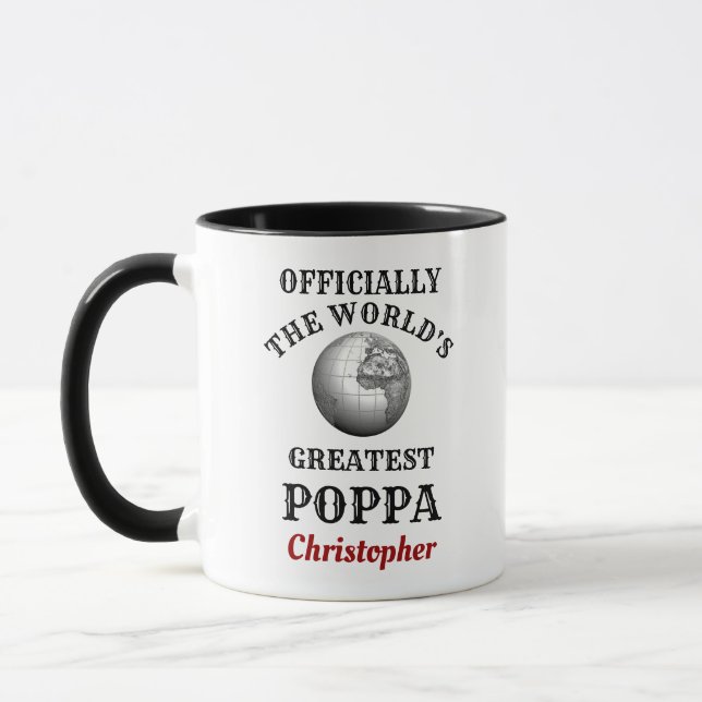 Mug Worlst Greatest Poppa Ajouter Votre Nom Papa (Gauche)