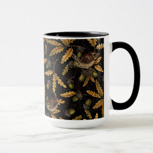 Mug Wrens et cors sur noir