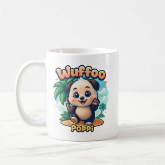 Mug Wuffoo Poppi Mignon Kawaii Chien Tropical Île