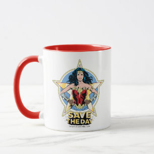Mug WW84   Save the Day Wonder Woman Retro Comic Art