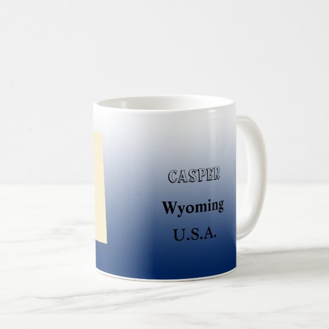 Mug - Wyoming State Map avec la ville (Devant droit)