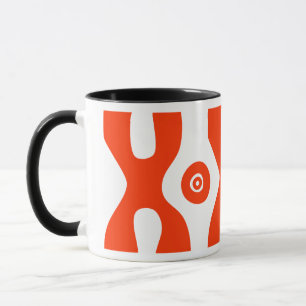 Mug X 0 Conception abstraite primitive en rouge vif