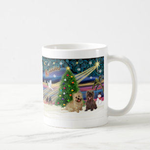 Mug Xmas Magic-Cairn Pair-wheatn+brindle