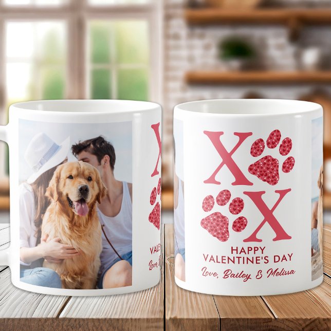 Mug XOXO Cute Pet Dog 2 Photo Valentines Day (Créateur téléchargé)