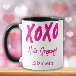 Mug XOXO Personnalisé Bonjour belle Saint Valentin