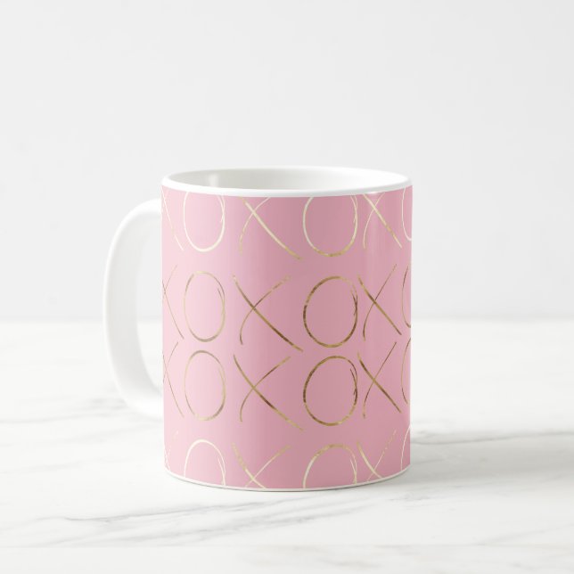 Mug XOXO rose or (Devant gauche)
