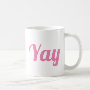 Mug Yay Happy Favorise Moderne Positivité Cute Rose
