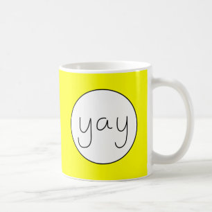 Mug YAY Happy Mise en oeuvre de l'écriture manuscrite 