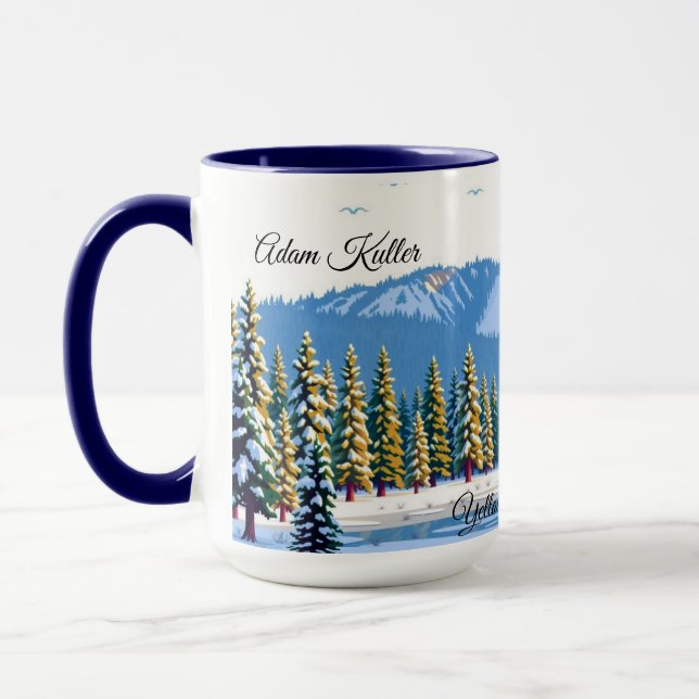 Mug Yellowstone Winter Snow Covered Pines Custom (Gauche)