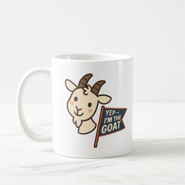 Mug Yep I'm The GOAT Cute Funny Goat Head Design (Gauche)