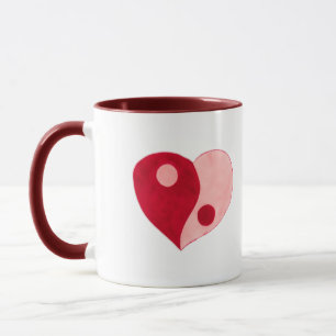 Mug Yin Yang Heart (Rouge/Rose)