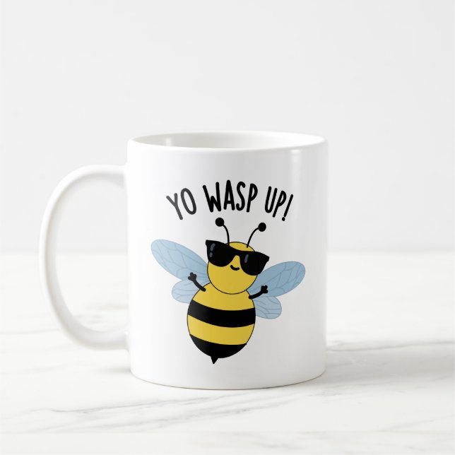 Mug Yo Wasp Up Funny Bug Pun (Gauche)