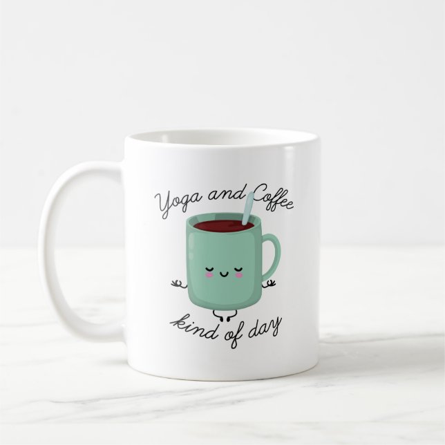 Mug Yoga Et Café En Quelque Sorte De Journée (Gauche)