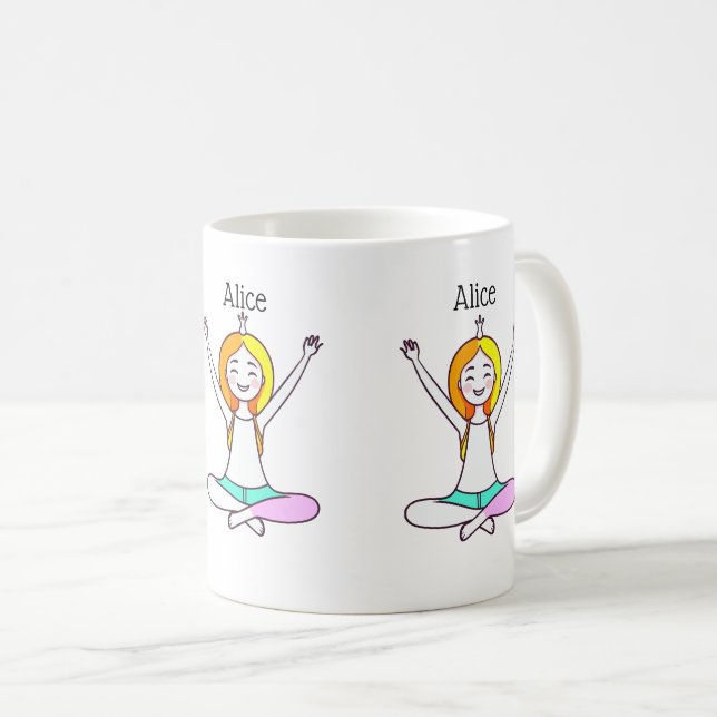 Mug Yoga Girl personnalisée (Devant droit)