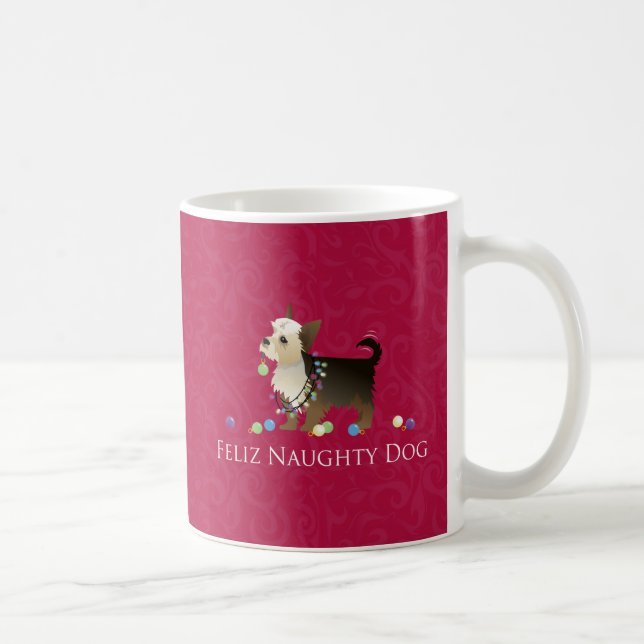 Mug Yorkie Design de Noël (Droite)