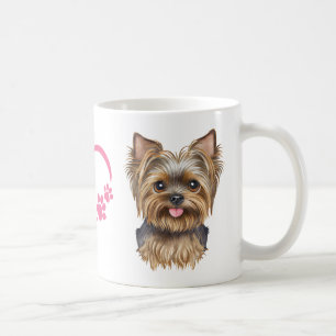 Mug Yorkie Puppy Rose Aquarelle Yorkshire Terrier