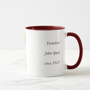 Mug Yorkshire Comté Angleterre Ancien Atlas Antiquaire