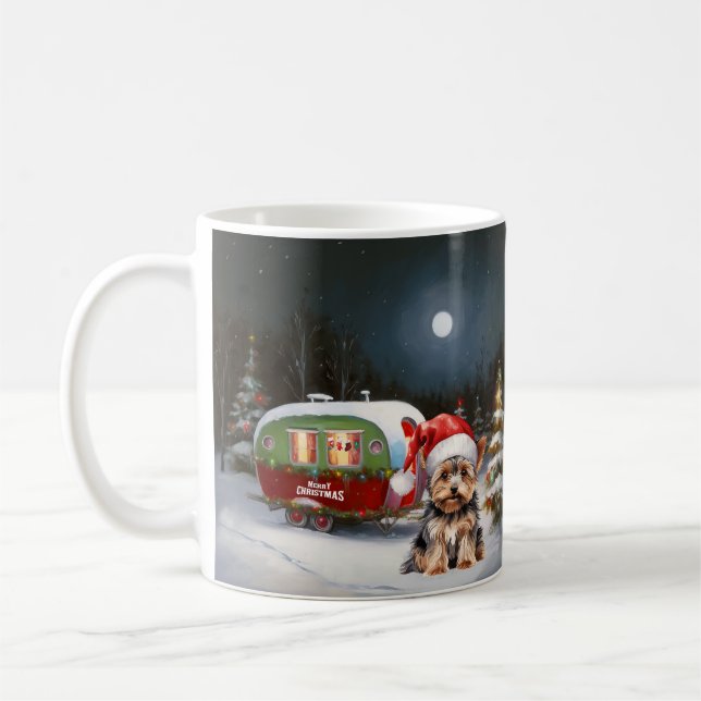 Mug Yorkshire Terrier Caravan Christmas Adventure (Gauche)