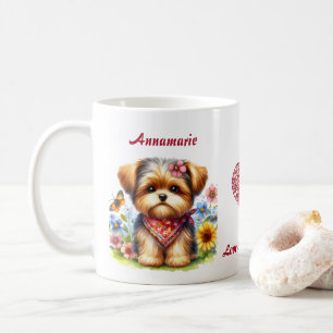 Mug Yorkshire Terrier Nom Personnalisé Je T'aime Pour