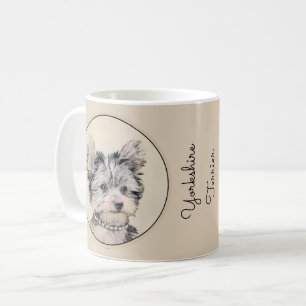 Mug Yorkshire Terrier Puppy Peinture Chien original