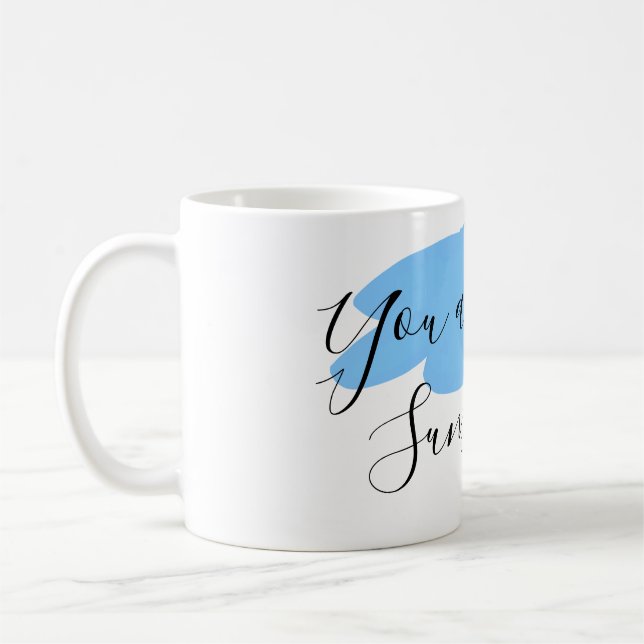 Mug you are my sunshine yellow orange sun rays clouds (Gauche)