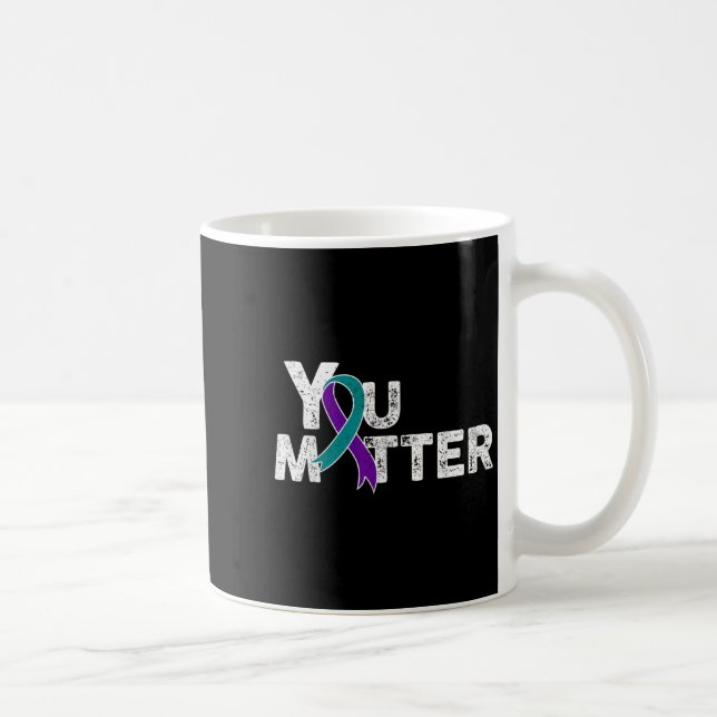 Mug You Suicide Prevention Month Teal Purple Ribbon Gi (Droite)