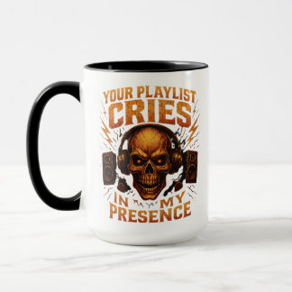 Mug Your Playlist Cries Skull Headphone Music