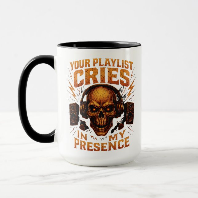 Mug Your Playlist Cries Skull Headphone Music (Gauche)