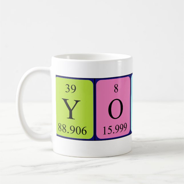 Mug Yousra nom de table périodique muette (Gauche)
