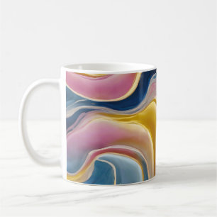 Mug « Zahara ». Tourbillons de bleus, rose et sable