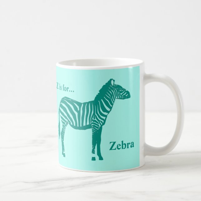 Mug Zebra - Turquoise et Aqua (Droite)