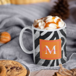 Mug Zèbre Artistique Grandes Orange & Rose Chaud Styli