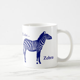 Mug Zèbre - Cobalt Bleu et Blanc