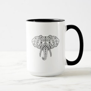Mug Zentangle a inspiré l'éléphant