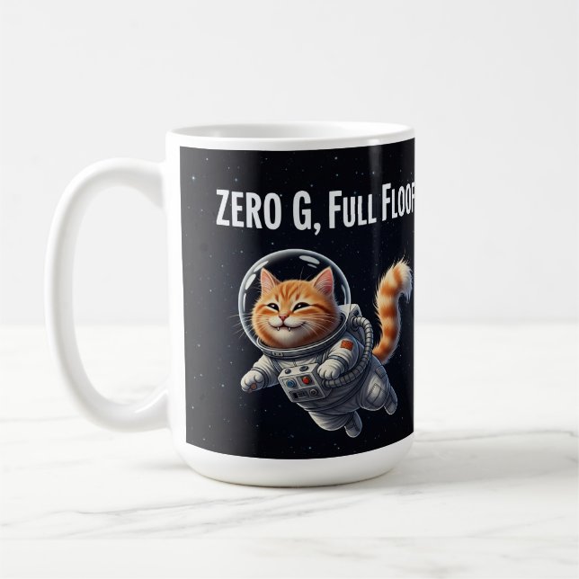 Mug Zero G, Full Floof! Adorable Space Cat (Gauche)