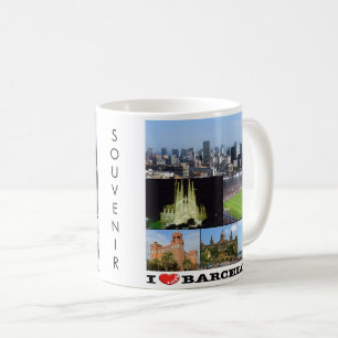 Mug zES022 j'aime BARCELONE, Espagne, Europe,