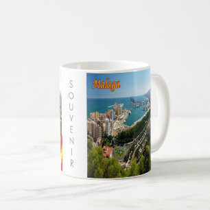 Mug zES032 panorama de MALAGA, Espagne, Europe, Café M
