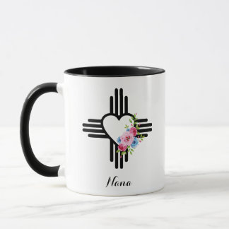 Mug Zia Heart avec Fleurs Café Cadeau Personnalisé