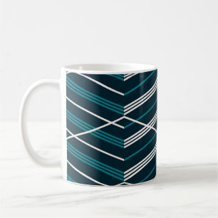 Mug zigzag Abstrait : élégant vintage géométrique.