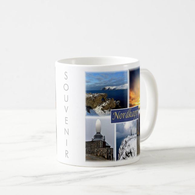 Mug zNO007 NORDKAPP NORTH CAPE, Norvège, Europe, (Devant droit)