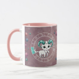 Mug Zodiac Aries Cute Chat Roue Planète Astrologie