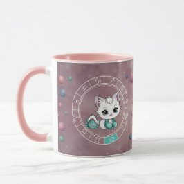 Mug Zodiac Cancer mignon Chat Roue Planète Astrologie