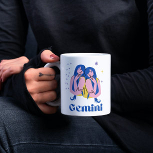 Mug Zodiac Illustration du panneau étoile Gemini