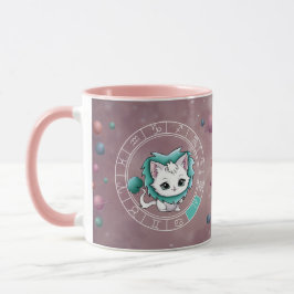 Mug Zodiac Leo Cute Chat Roue Planète Astrologie