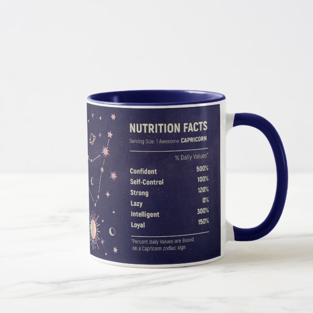 Mug Zodiac Nutrition Facts/Capricorne (Droite)