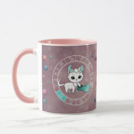 Mug Zodiac Taurus Cute Chat Roue Planète Astrologie