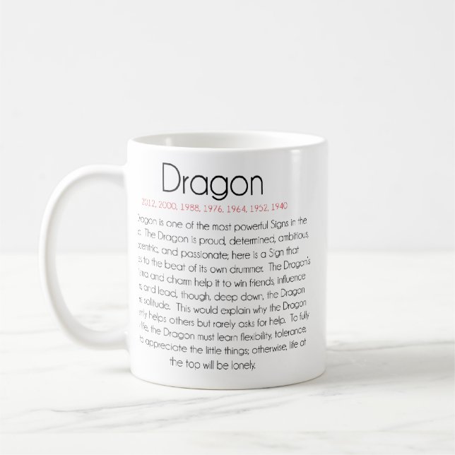 Mug Zodiaque chinois (année du dragon) 2 (Gauche)