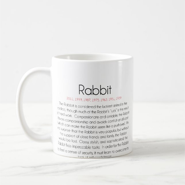 Mug Zodiaque chinois (année du lapin) 2 (Gauche)